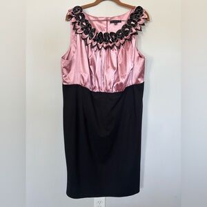 Tiana B. Pink and Black Colorblock Dress